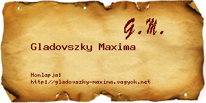 Gladovszky Maxima névjegykártya